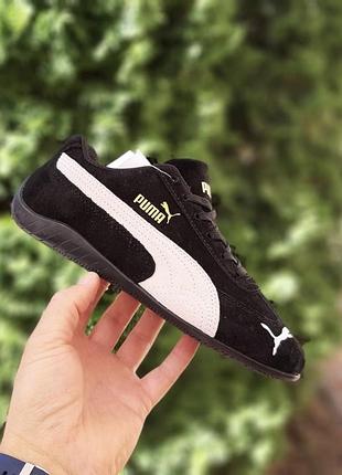 Жіночі якісні та стильні кросівки puma speedcat og чорні з білим
