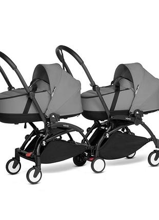 Коляска 2в1 для двойни babyzen yoyo² (шасси black) серый