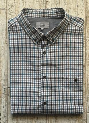 Сорочка чоловіча marks & spencer tailored fit в клітинку бавовняна xxl/56