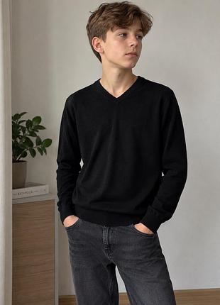 Джемпер marks & spencer 100% cotton чорний на 13–14 років