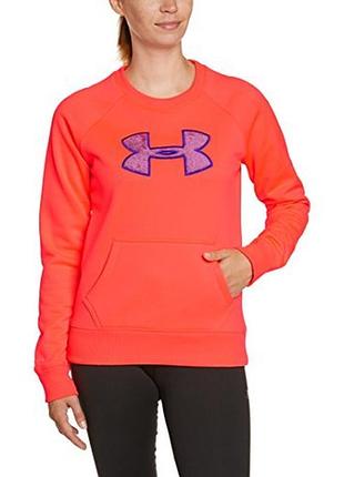 Жіночий світшот under armour яскравий неоновий рожевий/кораловий з флісом