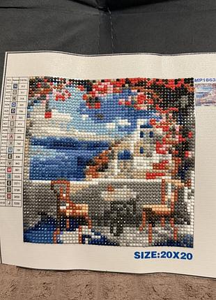 Картина алмазна мозаїка ручної роботи, 20x20 см