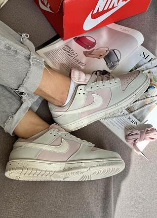 Nike sb dunk low pink grey white 2