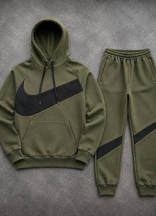 Спортивный костюм теплый nike big swoosh на флисе