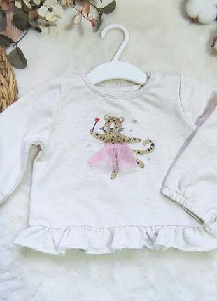 Світла кофтинка з золотистим декором lullabay для дівчинки 12-18 місяців, зріст 80-86 см