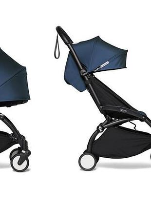 Коляска 2 в 1 babyzen yoyo² с люлькой bassinet (шасси black) темно-синий