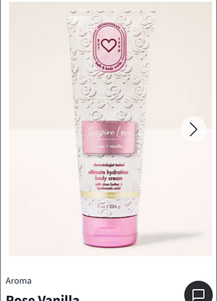 Крем для тіла bath & body works aromatherapy inspire love rose + vanilla, 226 г