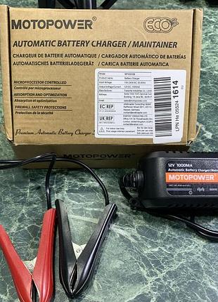 Зарядний пристрій motopower eco mp002005b 12 в, 1 а