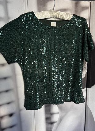 H&m блуза пайетки