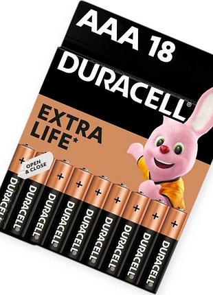 Батарейка aaа лужна 1.5v мініпальчик duracell basic alkaline 18шт картон бельгія
