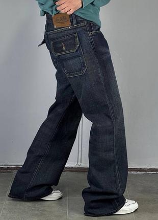 Vintage von dutch jeans винтаж вон дач скейт джинси штаны джинсы штани брюки деним одяг одежда классические прямые бегги широкі оверсайз клеш клешные