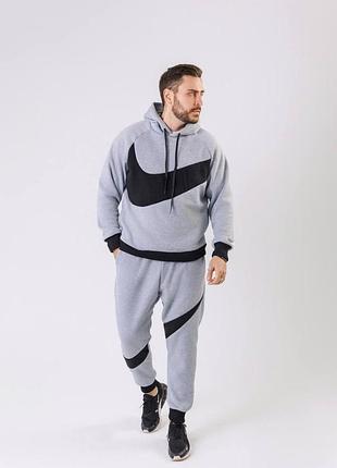 Спортивный костюм теплый nike big swoosh на флисе
