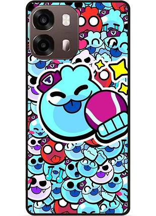 Силіконовий чохол бампер для oppo a6s стікери бравл скуик brawl