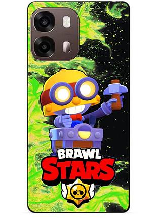 Чехол силиконовый бампер для oppo a6s с героем бравл карл brawl