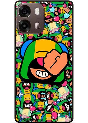 Силіконовий чохол бампер для oppo a6s стікери бравл леон brawl