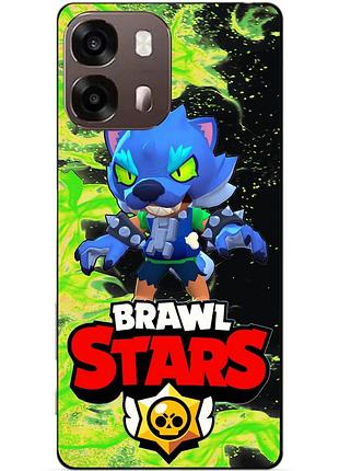 Чехол силиконовый бампер для oppo a6s с героем бравл леон оборотень brawl
