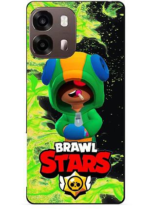 Чехол силиконовый бампер для oppo a6s с героем бравл леон brawl