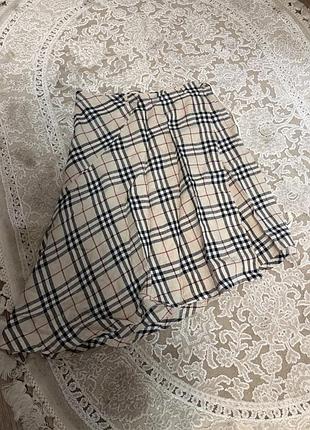 Міді спідниця жіноча burberry у клітинку бежева