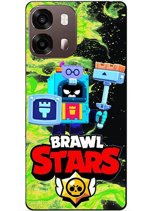 Чехол силиконовый бампер для oppo a6s с героем бравл эш brawl