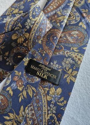 Краватка чоловіча marks & spencer шовкова з візерунком пейслі