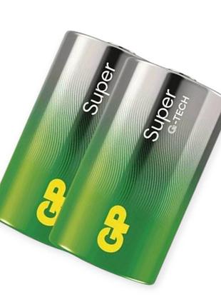 Батарейка тип c лужна 1.5v середня gp super g-tech alkaline (к-кт 2 шт, плівка) gp