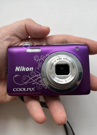 Фотоаппарат стильная камера nikon coolpix a100 limited edition фиолетовая орнамент +32 гб