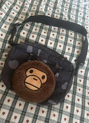 Сумка-месенджер унісекс bape з мавпою