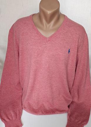 Оригинальный мужской джемпер polo ralph lauren 100% шерсть мериноса.