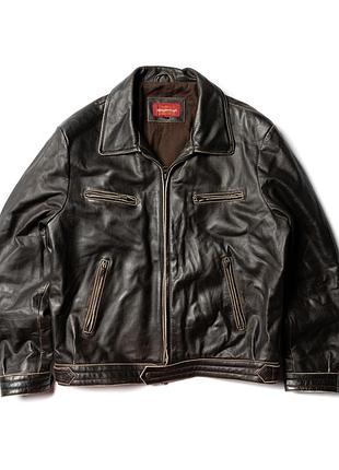 Montgomery vintage distressed leather jacket - brown  [jmh017416]