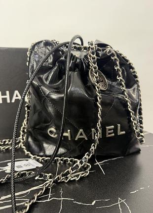 Сумка для жінок chanel чорна шкіряна стьобана