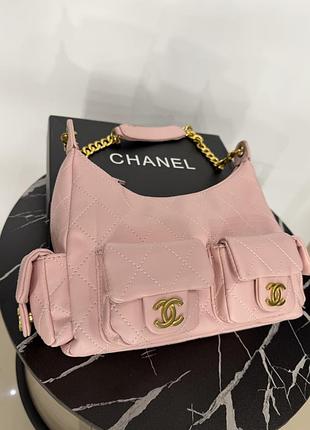 Сумка жіноча chanel рожева стьобана