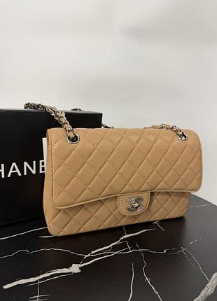 Клатч для жінок chanel classic flap бежевий