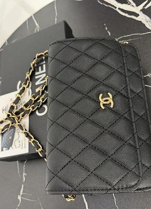 Сумка жіноча chanel чорна маленька стьобана