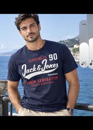 Футболка чоловіча jack & jones темно-синя 5xl бавовна