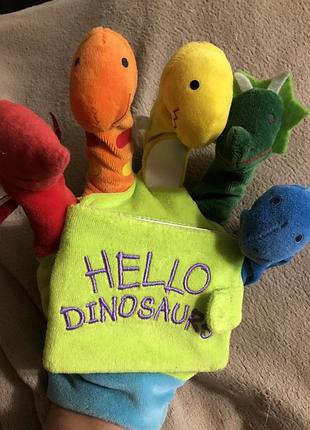 Книжка-іграшка динозаври пальчикові hello dinosaurs 8