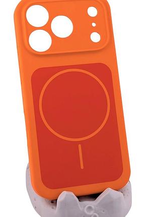 Чехол magnetic vision для apple iphone 17 pro бампер с микрофиброй оранжевый