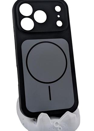 Чехол magnetic vision для apple iphone 17 pro бампер с микрофиброй черный