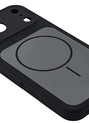 Чехол magnetic vision для apple iphone 17 pro max бампер с микрофиброй черный 3