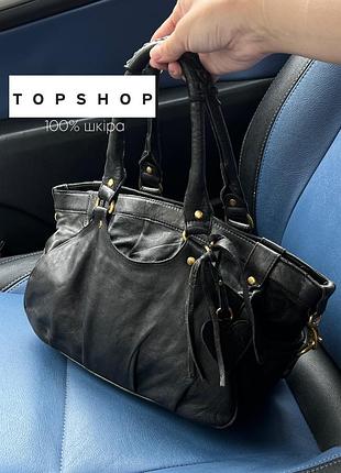 Сумка жіноча topshop чорна шкіряна
