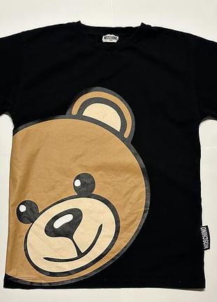 Футболка moschino black teddy bear t-shirt for teenagers