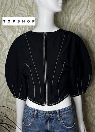 Блуза жіноча topshop корсетна на замку чорна