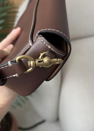 Сумка coach brook flap chain bag brown\gold 4