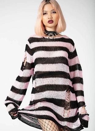 Вʼязаний готичний светр killstar (goth, distressed)