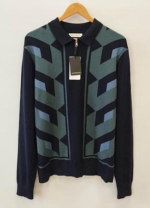 Мужская трикотажная кофта джемпер с геометрическим узором marks & spencer autograph