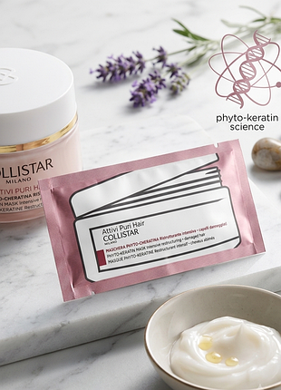 Інтенсивна маска для пошкодженого волосся collistar attivi puri hair phyto-keratin mask (саше), 10 мл
