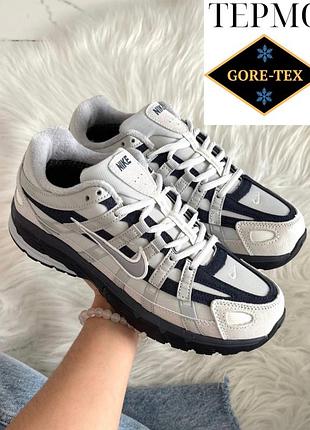 Термо кроссовки мужские nike p-6000 blue silver gore-tex termo