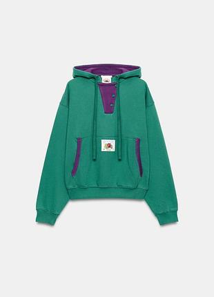 Худі жіноче зелене контрасне zara new