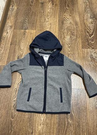 Кофта для хлопчика old navy флісова з капюшоном сіра