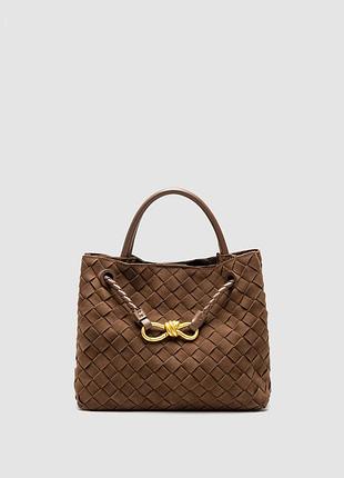Сумка bottega veneta small andiamo suede amber