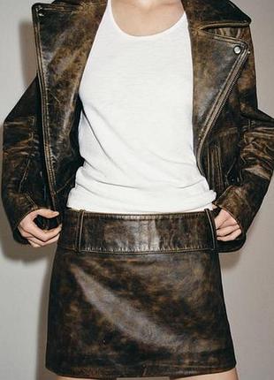 Юбка юбка zara limited edition кожа 100%